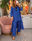 MARILA - Cotton Two-Piece Set - Blue