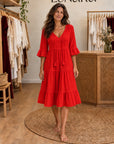 MATILDA - Stylish Boho Dress - Red