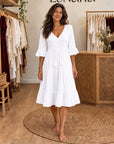 MATILDA - Stylish Boho Dress - White