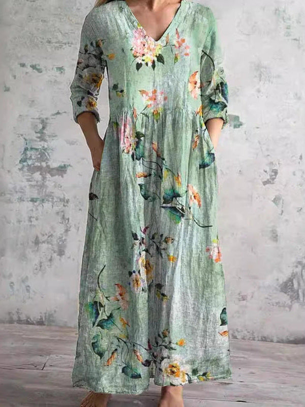 Maya Green Wildflower Maxi Dress