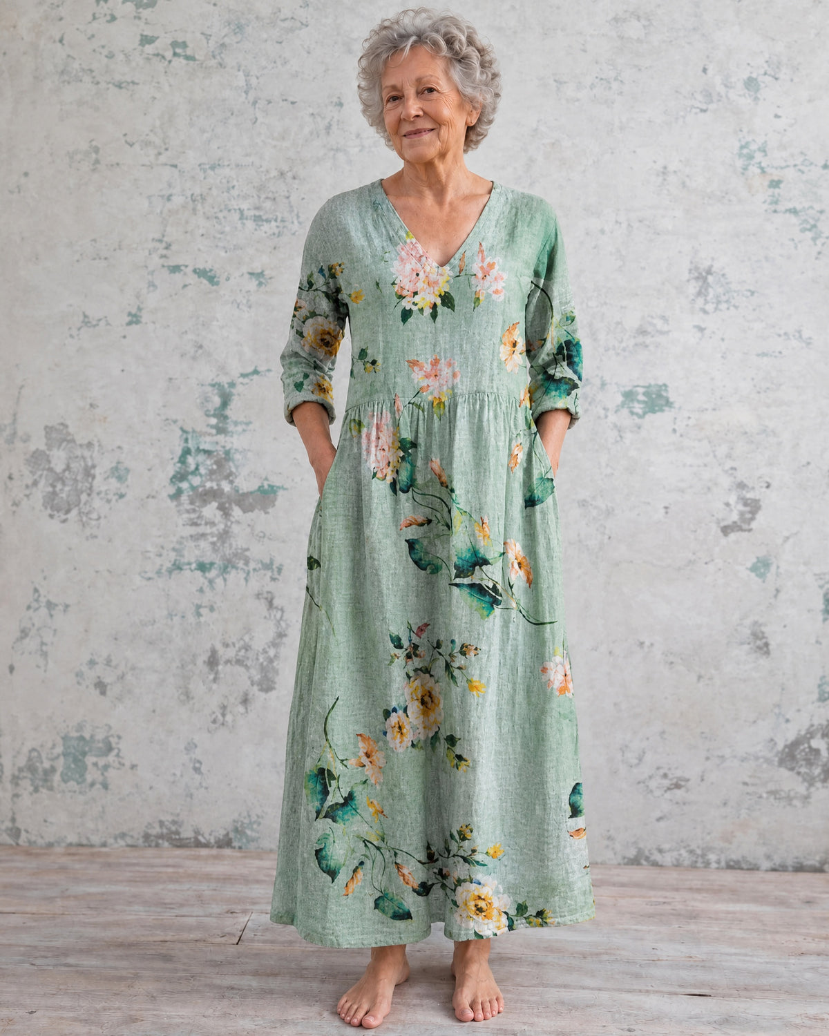 Maya Green Wildflower Maxi Dress