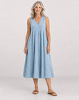 MILANIE - Sleeveless Midi Dress - Blue