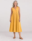 MILANIE - Sleeveless Midi Dress - Mustard