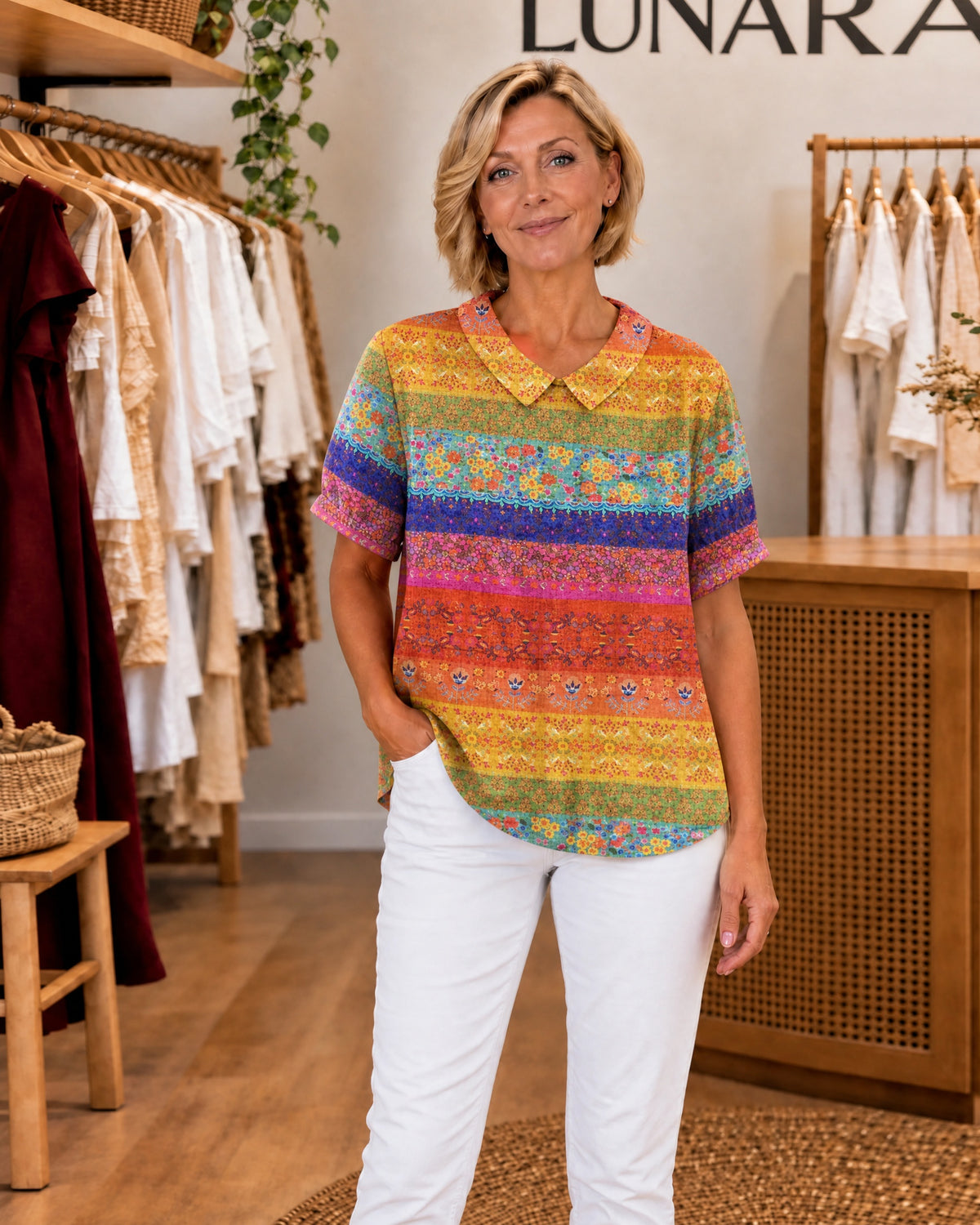 NIA - Floral Striped Shirt
