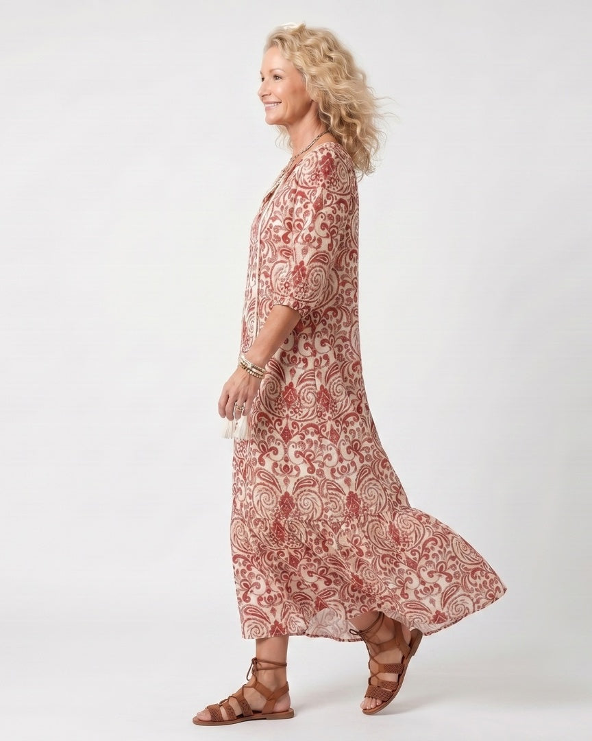 NOELLE - Ornate Tassel Midi Dress