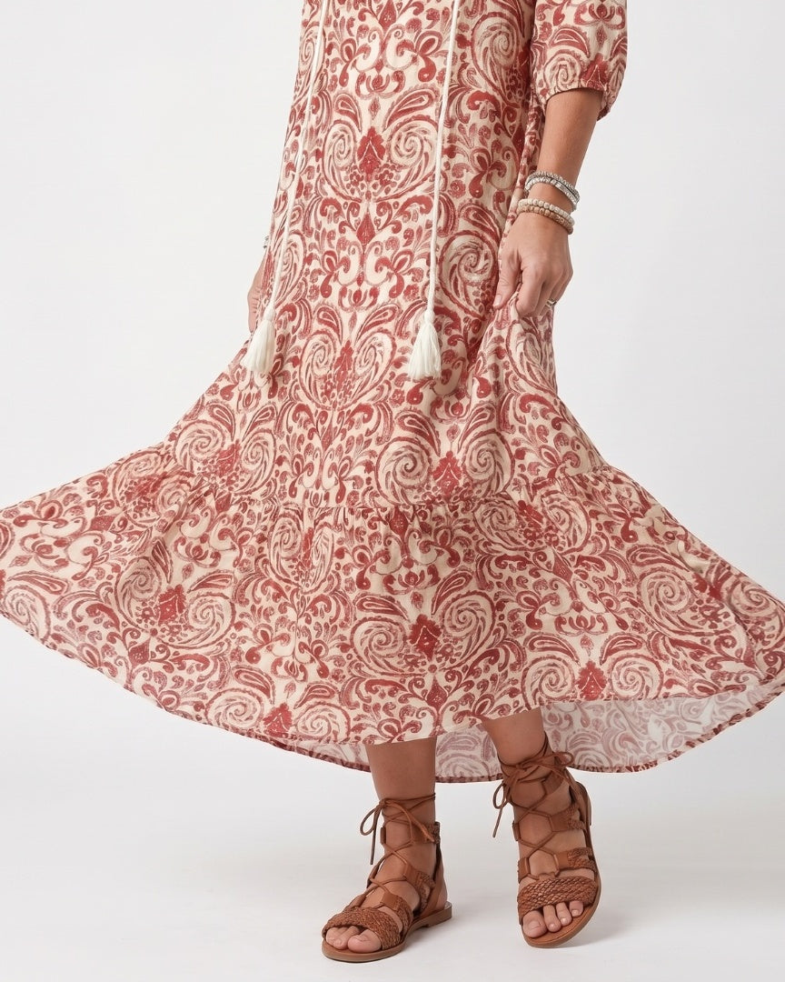 NOELLE - Ornate Tassel Midi Dress