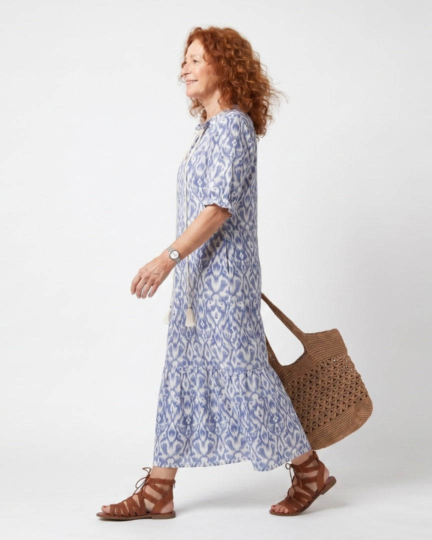 OTTOLINE - Tassel Tie Midi Dress