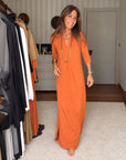 PAMELA - Casual Summer Dress - Orange