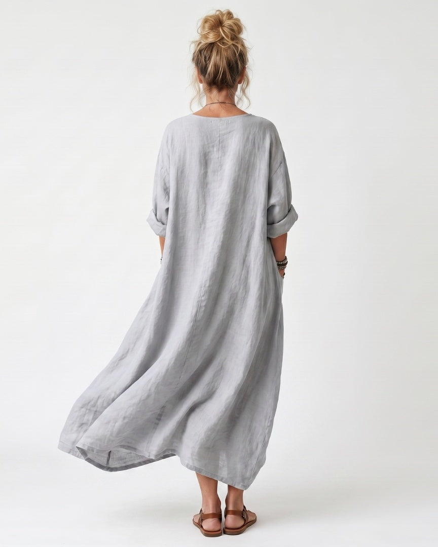 RAINA - Contrast Panel Midi Dress