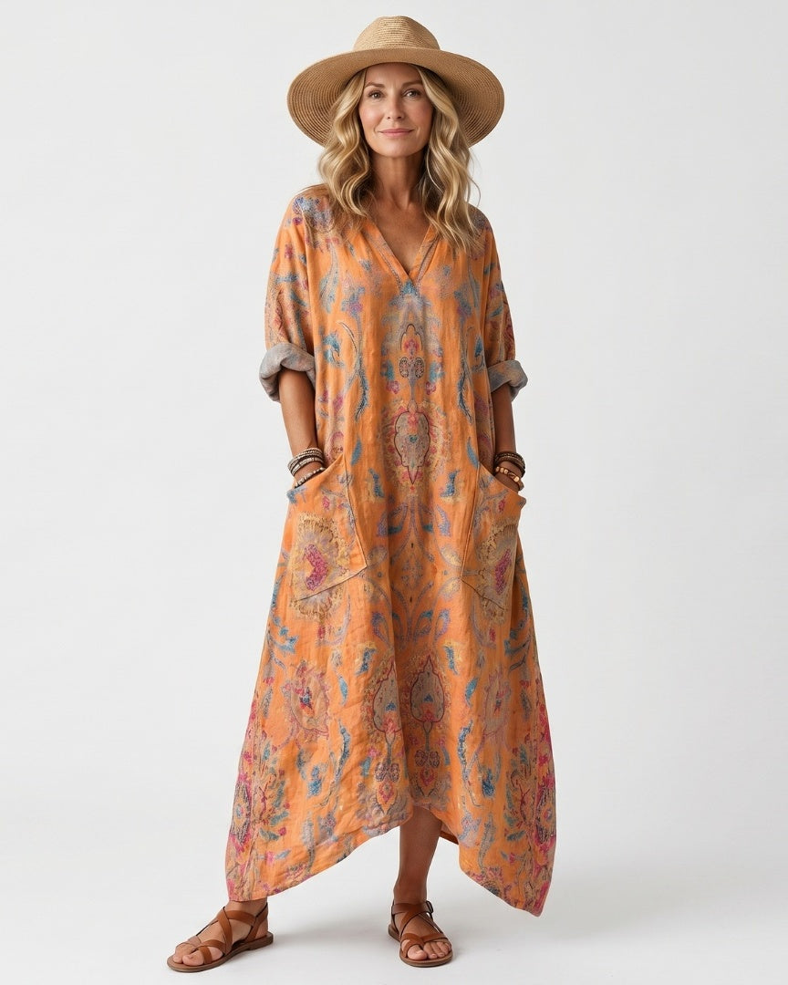 REMI - Printed Pocket Midi Dress