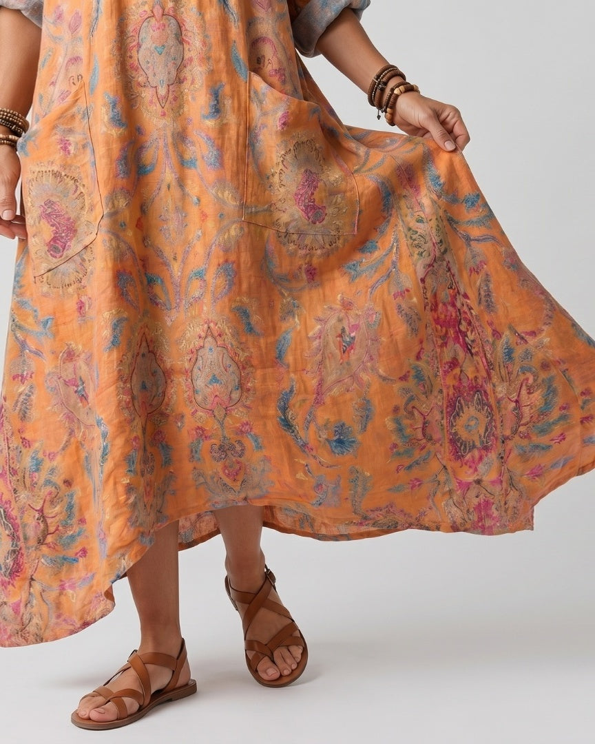 REMI - Printed Pocket Midi Dress