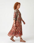 SAFFRON - Mixed Pattern Midi Dress