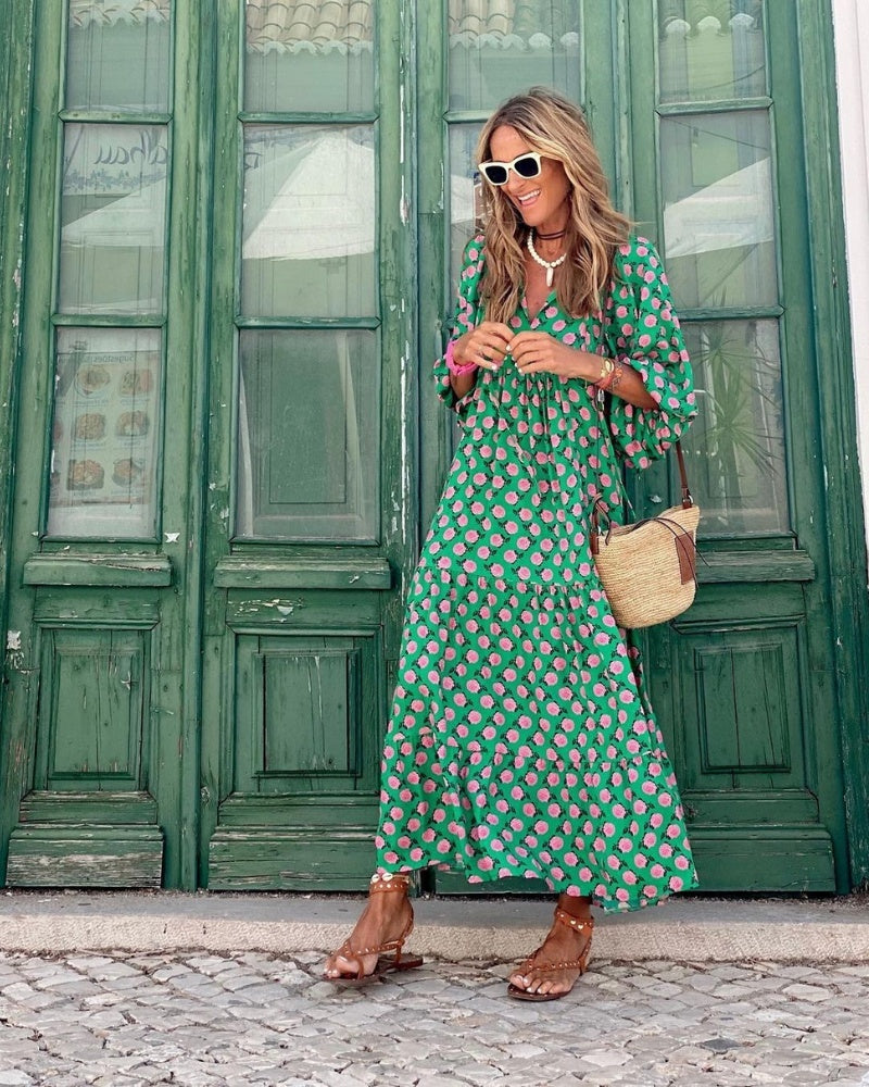 SANDY - Comfortable and Trendy Long Dress - Dark Green