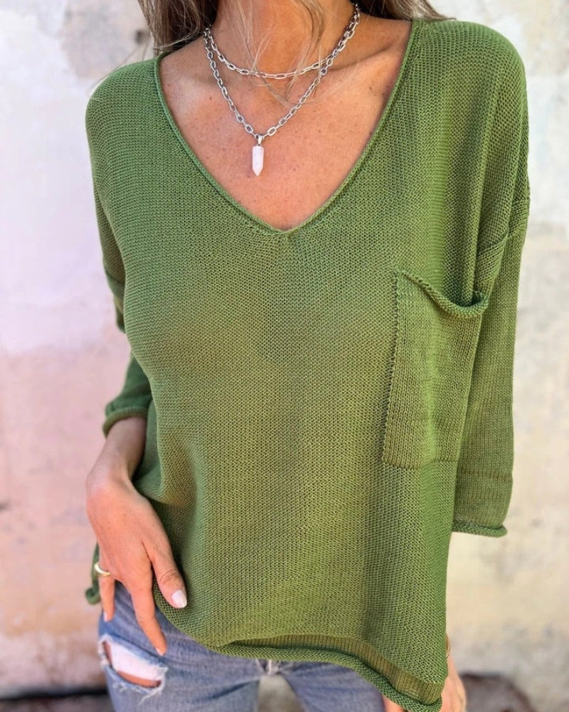 SEMBE - Boho Knit Top - Green