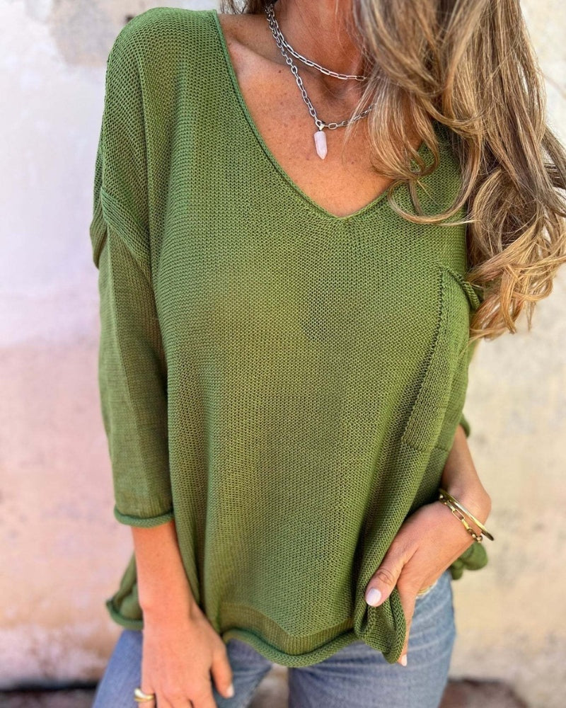 SEMBE - Boho Knit Top - Green