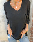 SEMBE - Boho Knit Top - Black