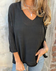 SEMBE - Boho Knit Top - Black
