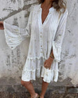 SINDAY - Effortless Boho Dress - White