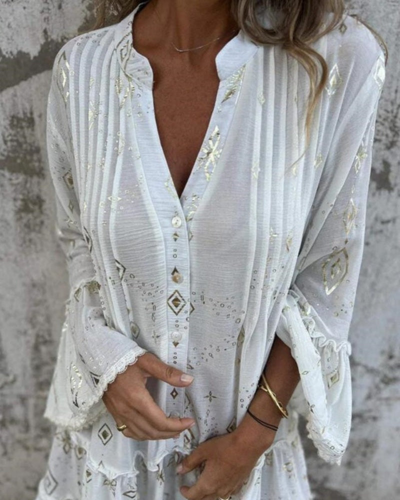 SINDAY - Effortless Boho Dress - White