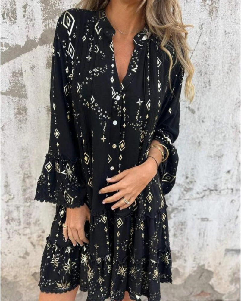 SINDAY - Effortless Boho Dress - Black