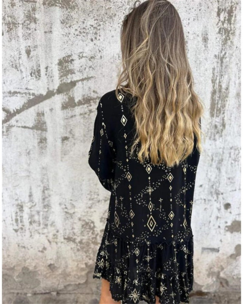 SINDAY - Effortless Boho Dress - Black