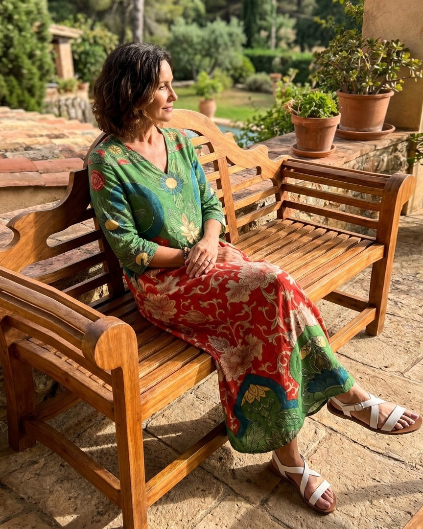 SLOANE - Mixed Print Midi Dress