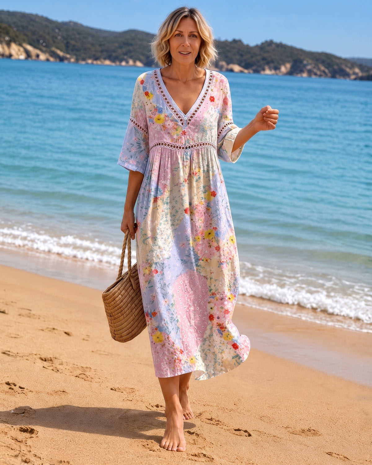 Soft Floral Beach Dress