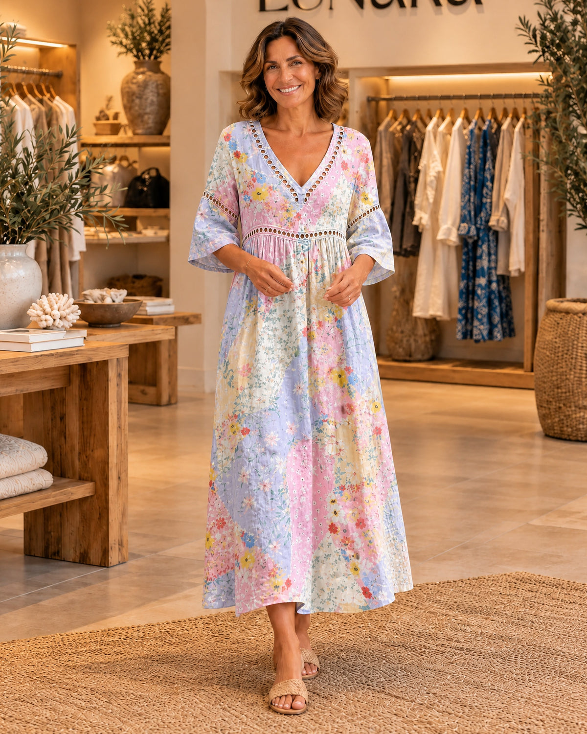 Soft Floral Beach Dress