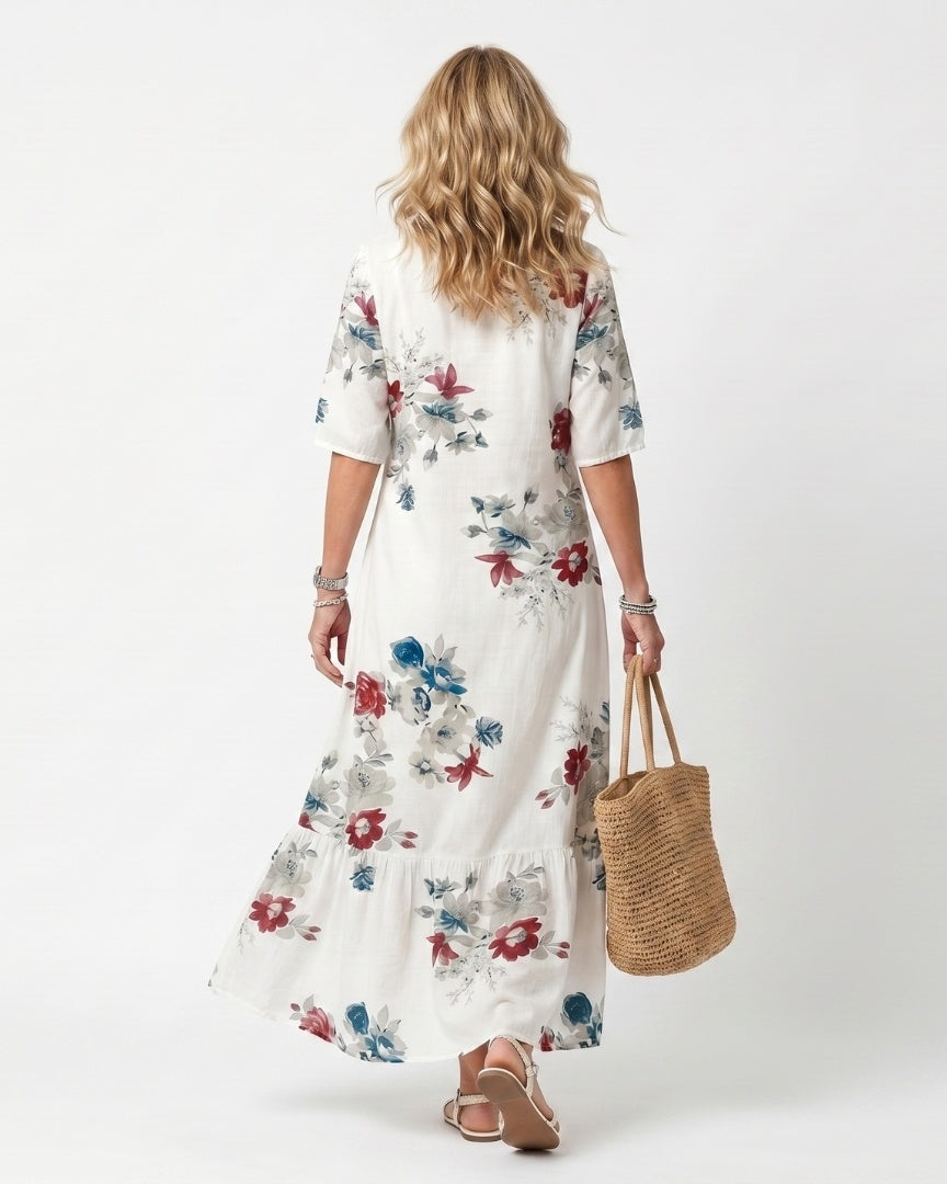 SOLENE - Scattered Floral Midi Dress