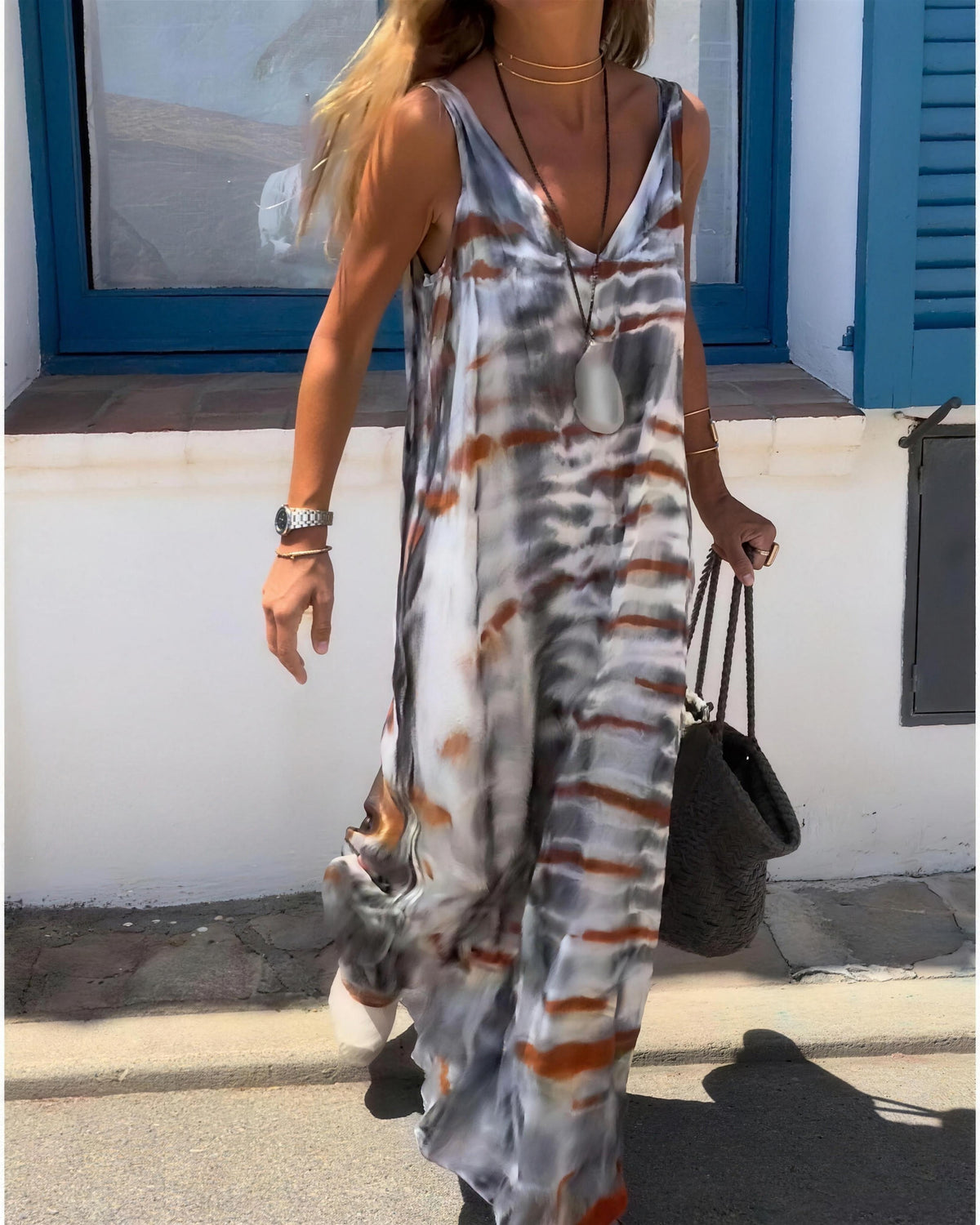 SORIA - Tie Dye Sleeveless Maxi Dress