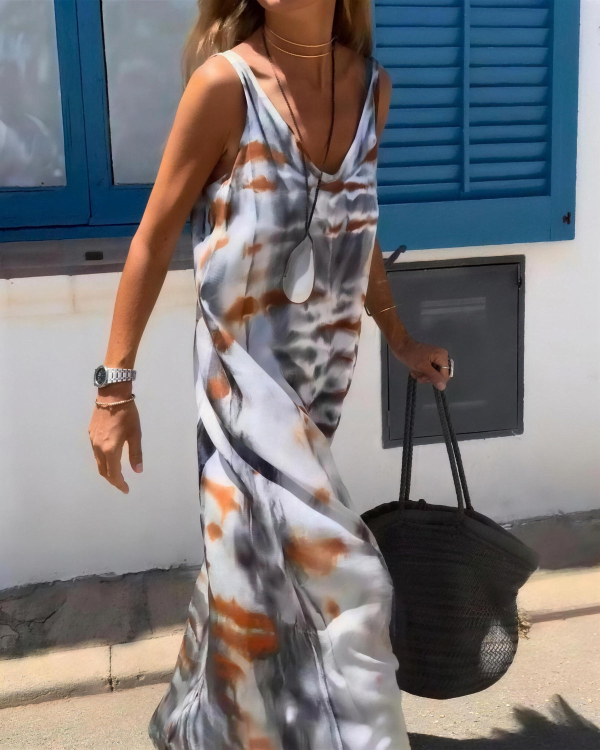 SORIA - Tie Dye Sleeveless Maxi Dress