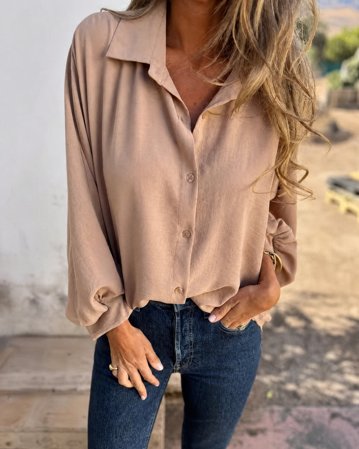 SOROLA - Casual Comfortable Shirt - Khaki