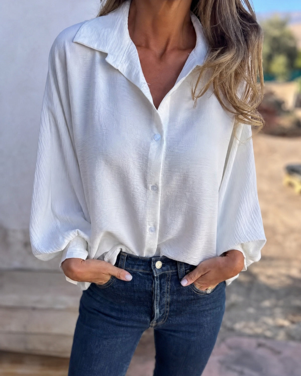 SOROLA - Casual Comfortable Shirt - White
