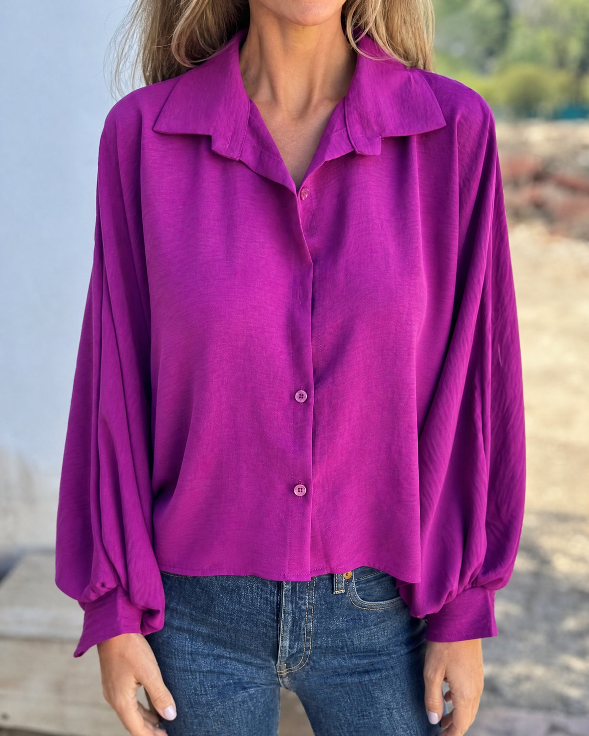 SOROLA - Casual Comfortable Shirt - Purple