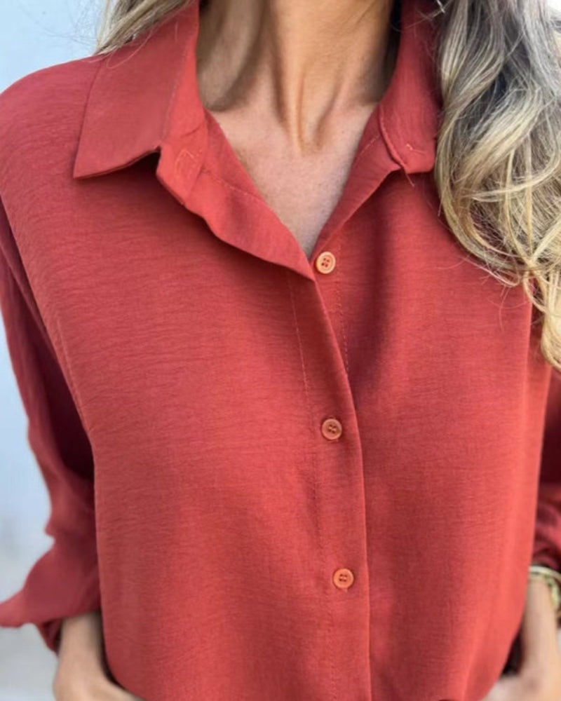 SOROLA - Casual Comfortable Shirt - Red