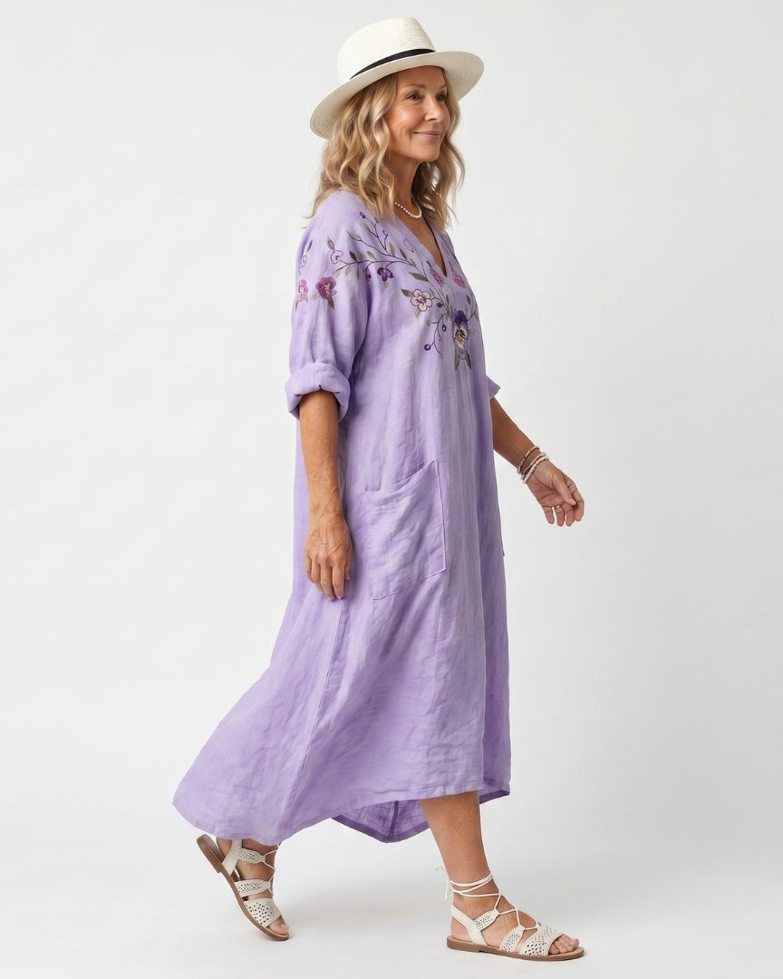 TAVI - Floral Embroidered Midi Dress