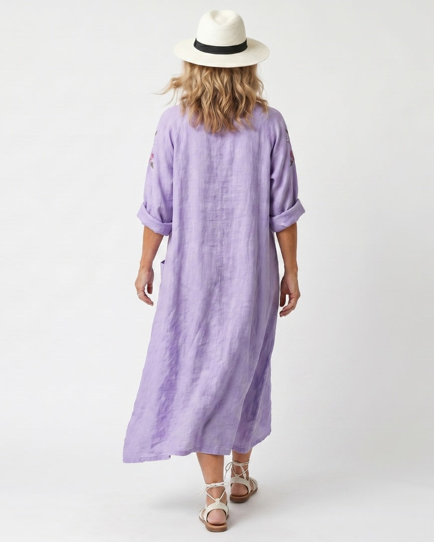 TAVI - Floral Embroidered Midi Dress