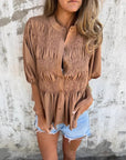 VALETE - Cotton Gauze Blouse - Brown