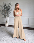 VERAMA - Casual Boho Jumpsuit - Apricot