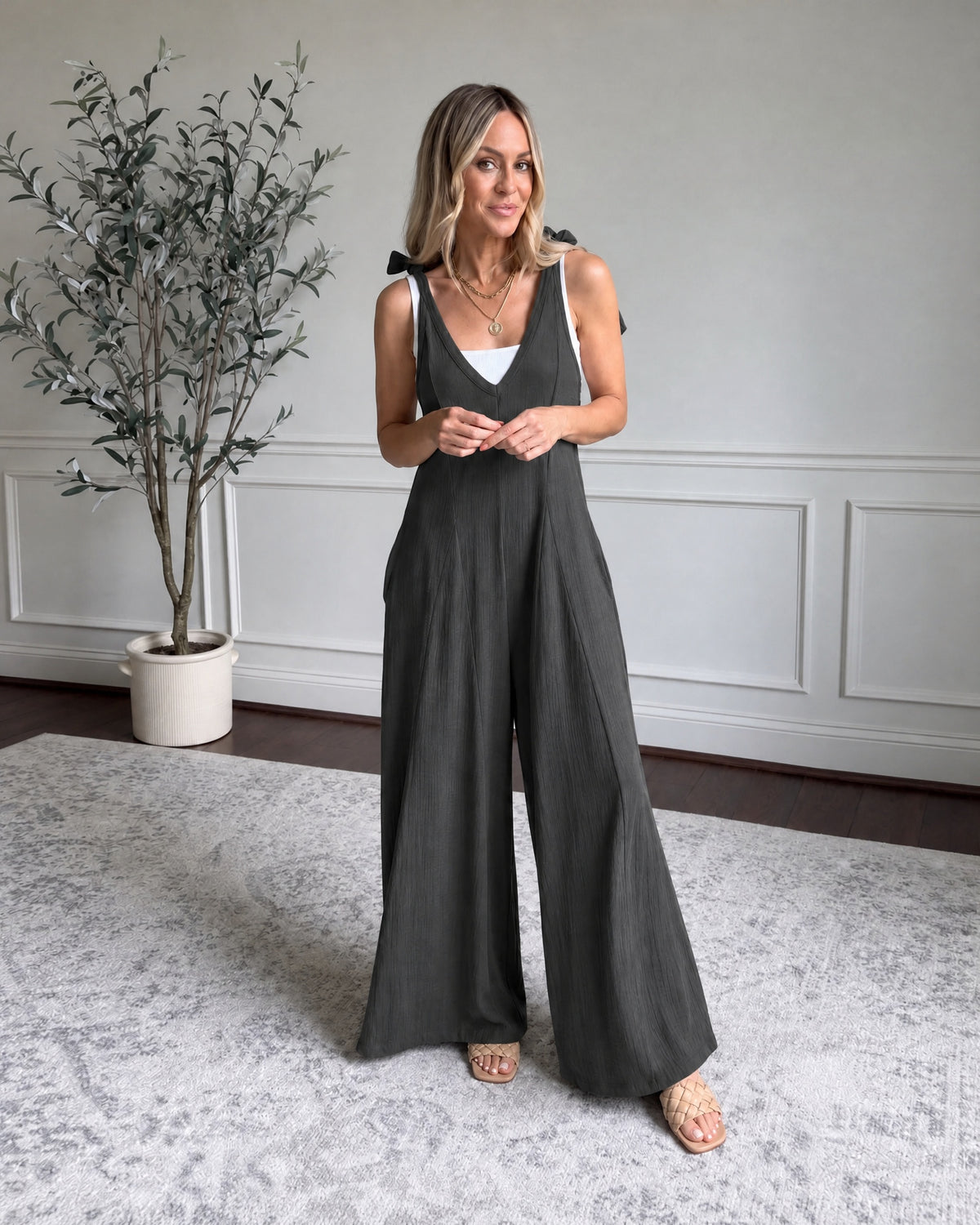 VERAMA - Casual Boho Jumpsuit - Black
