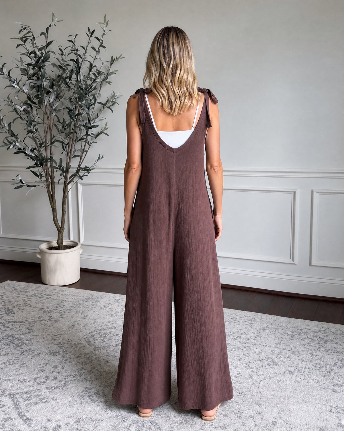 VERAMA - Casual Boho Jumpsuit - Brown