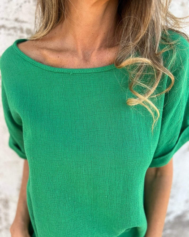 VERONA - Casual Boho Top - Green