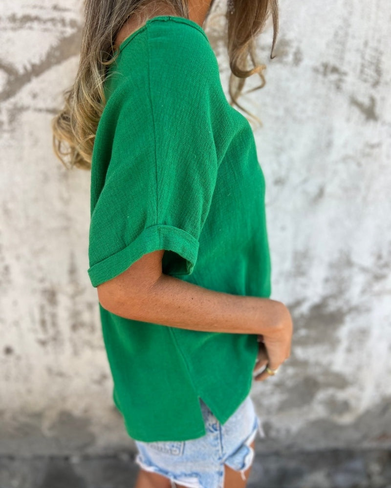VERONA - Casual Boho Top - Green