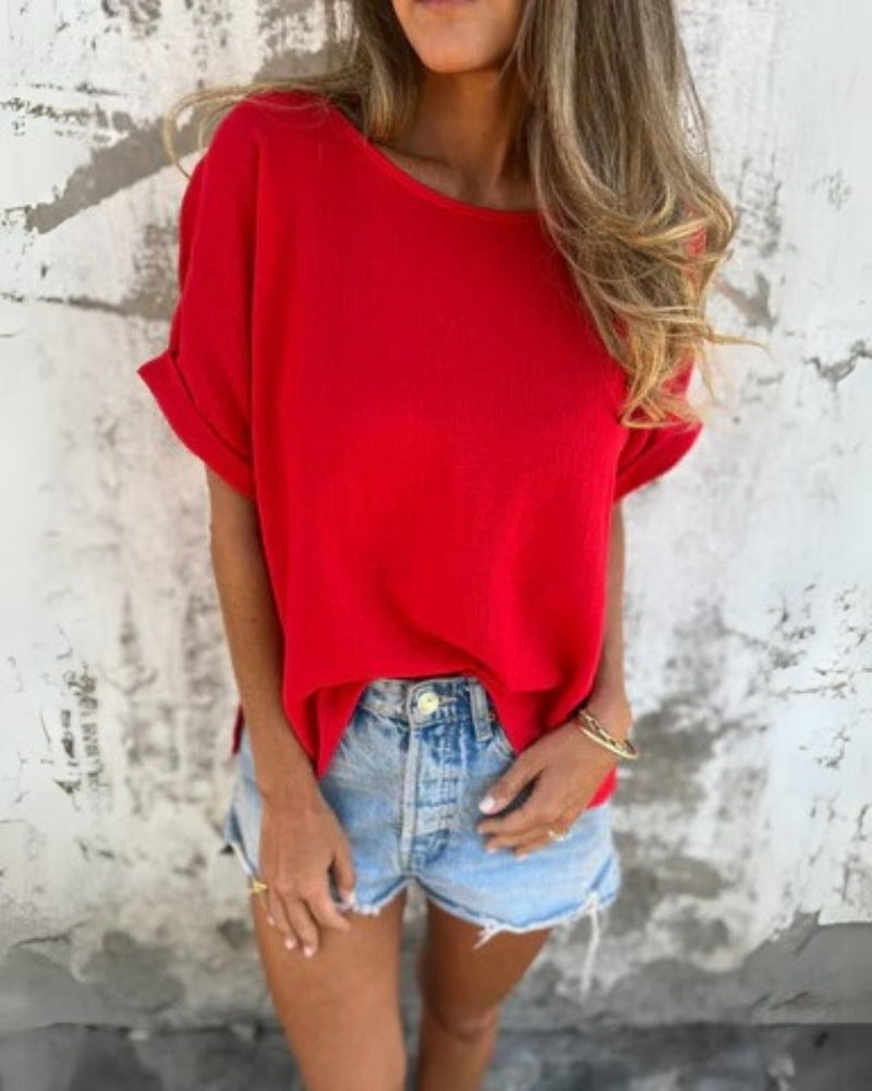 VERONA - Casual Boho Top - Red