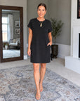 WAINE - Casual Dress with Pockets - Black