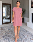 WAINE - Casual Dress with Pockets - Sepia Rose