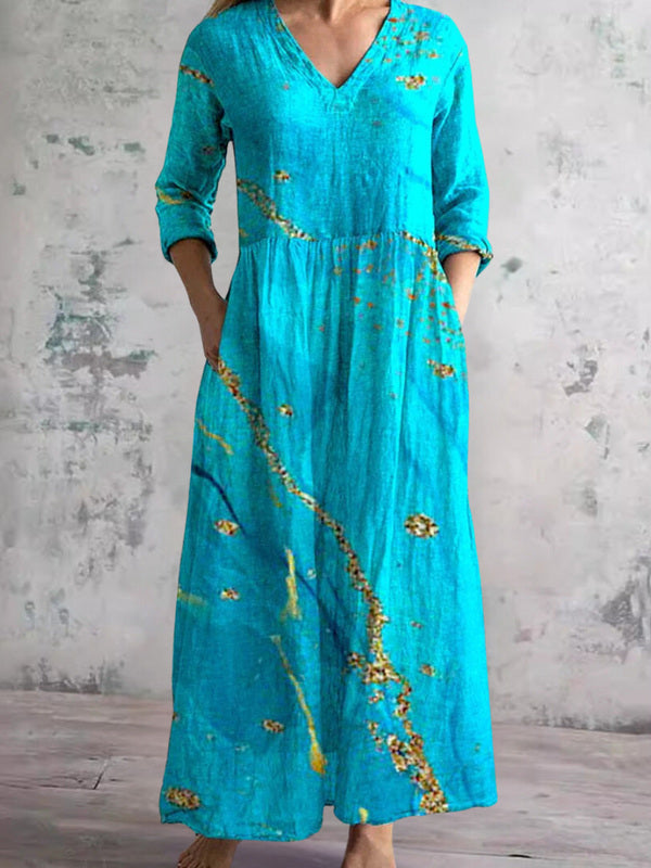 Willow Turquoise Blossom Maxi Dress