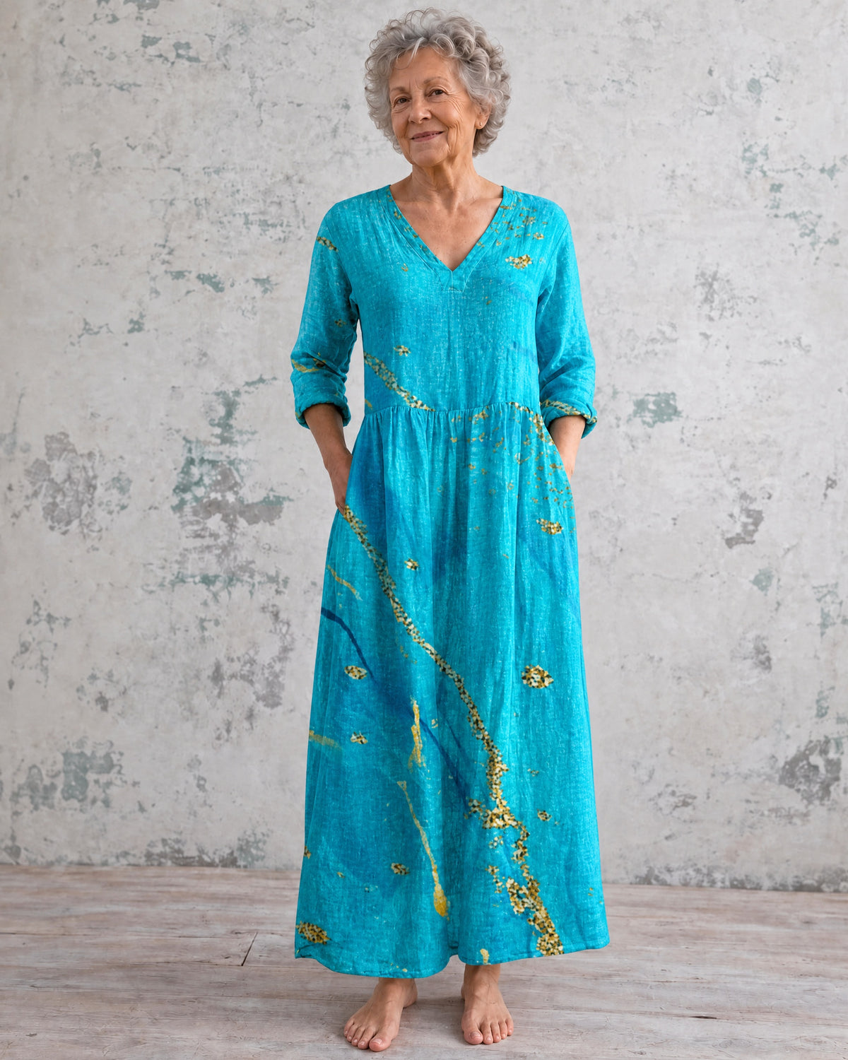 Willow Turquoise Blossom Maxi Dress