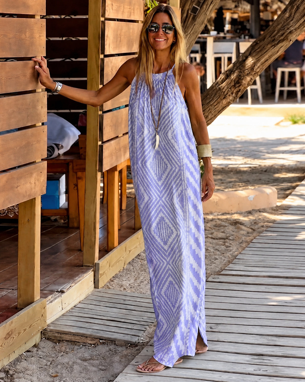 ZAIRA - Boho Summer Maxi Dress - Purple