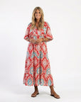ZARIA - Paisley Print Midi Dress